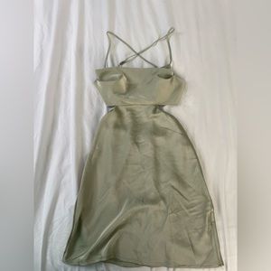 Princess Polly Light Green Satin Dress